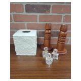 FLAT OF TISSUE BOX COVER, CANDLESTICK HOLDERS &