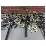 4 METAL FLORAL WALL HANGINGS