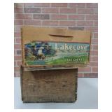 A LAKE COVE WOODEN FRUIT CRATE & ADVERTISING