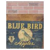 VINTAGE BLUE BIRD APPLE CRATE