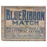 BLUE RIBBON MATCH WOODEN CRATE