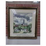 FRAMED WATER COLOR PAINTING OF NOBLESVILLE