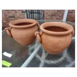 pair of terra cotta planters