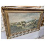 Framed Print of Sheep Herder and Flock