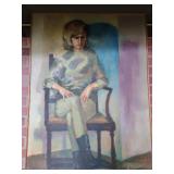 J. Pechette O/C Portrait of Seated Woman