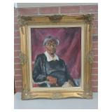 Jacqueline Fender Signed O/B Portrait of Seated Wo
