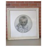 Signed Suzanne Stautter Charcoal Drawing "Sammy St