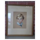 Chalk Pastel of Boy by Guy Hoff