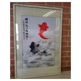 Silk Embroidered Tapestry of Koi Fish