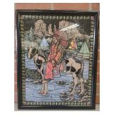 Velvet Coloring Sheet of Native on Horse