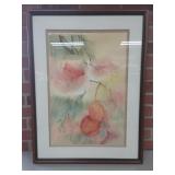 Jane Johnson Signed Watercolor of Peaches