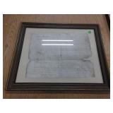1782 Framed PENNSYLVANIA INDENTURE DOCUMENT