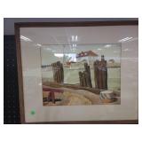 Elen Tracy Water Color of Dock and House