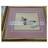 ORIENTAL Signed Painting of Ducks on Cloth