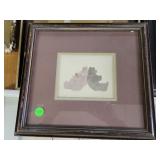 P. Thifery Signed Water Color of Bears