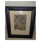 Framed Print of Woman in Parlor