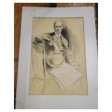 R. M. Chandler Signed Pencil Drawing