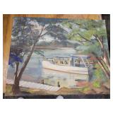 Acrylic on Board of Boat