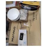 Lot of TV Tray Alarm Clock, Cereal Bowl &