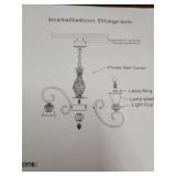 5-Light Metal Chandelier, Black