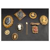 Cameo Brooches on Bakelite
