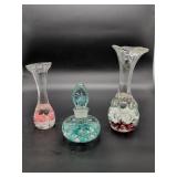 Joe St Clair art glass vases and Joe Rice perfume