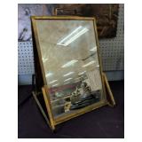 brass bound shoe store mirror