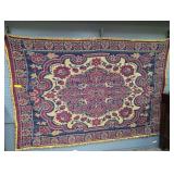 Woven Tapestry with Floral Medallion Design