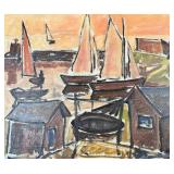 Mid-Century Cubist Abstract, O/C, 22'x18'