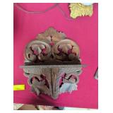 folding carved Victorian wall shelf