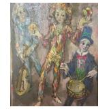 O/C by Mayer, Three Commedia dell'Arte Figures wit