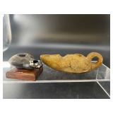 Two Ancient Terracotta Oil Lamps