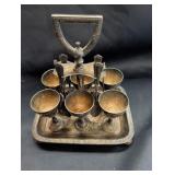 Silverplated egg cup set