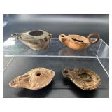 Collection of Four Ancient Oil Lamps ï¿½ Roman & Nea