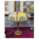 Antique slag glass lamp