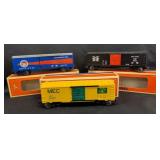 Three Lionel Boxcars - New Haven, Baltimore & Ohio