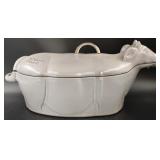 Staub French Enamel-Over-Cast-Iron Cow Cocotte wit