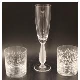 Lalique tumblers "Liane Doree" and a Vienne Art De
