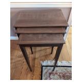 Set of Three Edwardian Mahogany Nesting Tables wit