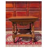 Golden Age Victorian Carved Oak Parlor Table with