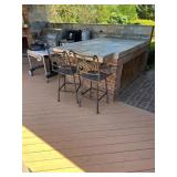 Two Cast Aluminum Swivel Stools