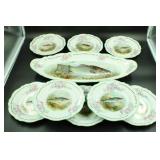 Royal Austria 9-Piece Hand Painted Fish Set