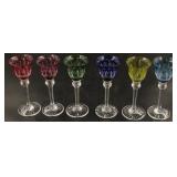 Six Saint- Louis " Tommy" Pattern Colored Cordials