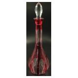 Cranberry 15" Cut-To Clear Decanter