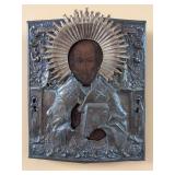 Antique Russian Orthodox Icon of St. Nicholas the