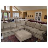 Large Three-Piece Upholstered Sectional Sofa with