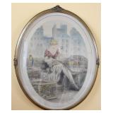 Louis Icart Aqua Tint "Bird Seller", 15-3/4"W x 20