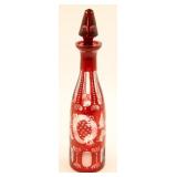 Bohemian Ruby 13" Cut-To-Clear Decanter