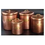 Four piece Copper Canister Set
