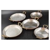 Five Various  Bridge Kitchenware French Copper Au